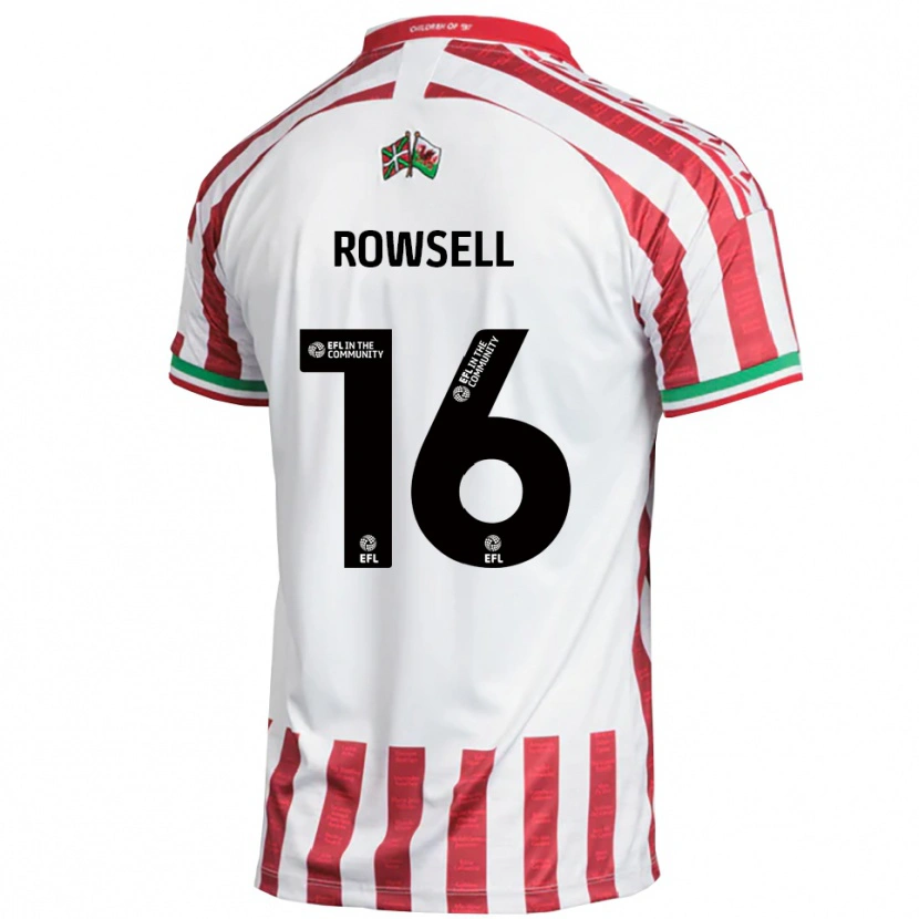 Danxen Homme Maillot Declan Rowsell #16 Rouge Blanc Tenues Extérieur 2025/26 T-Shirt