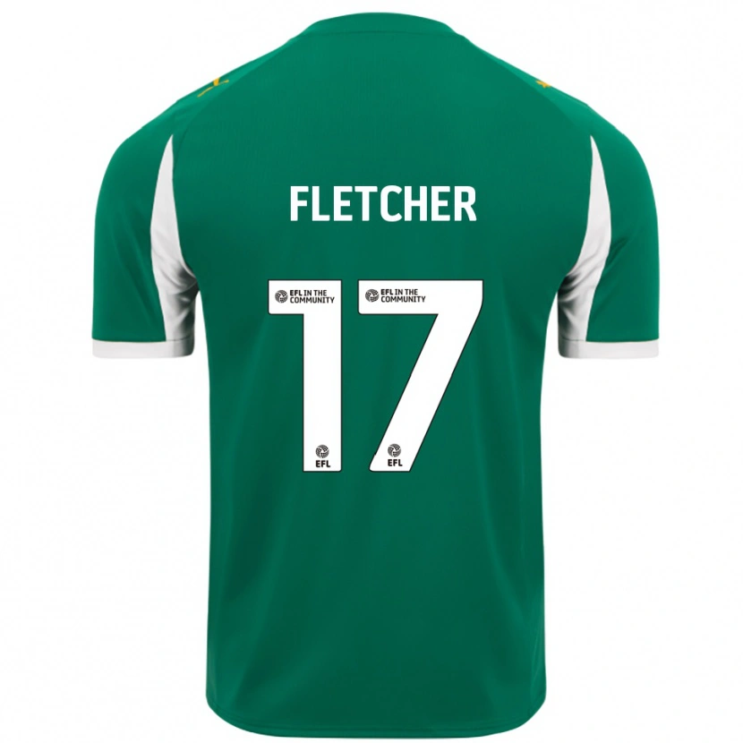 Danxen Homme Maillot Luca Fletcher #17 Vert Blanc Tenues Extérieur 2025/26 T-Shirt