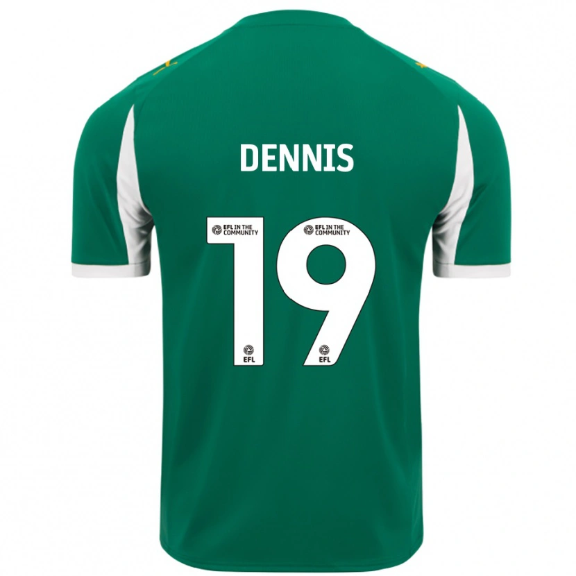 Danxen Homme Maillot Matthew Dennis #19 Vert Blanc Tenues Extérieur 2025/26 T-Shirt