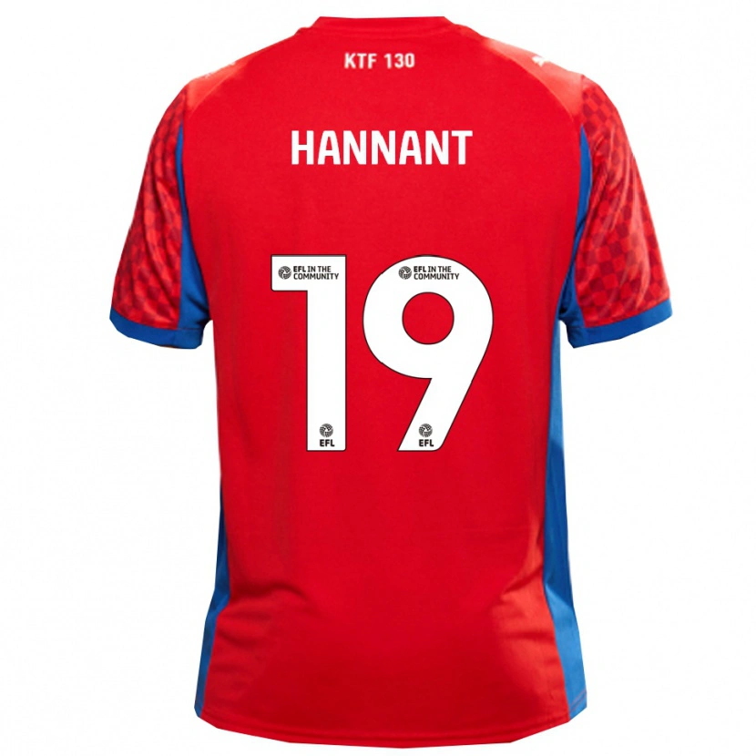 Danxen Homme Maillot Luke Hannant #19 Rouge Bleu Tenues Extérieur 2025/26 T-Shirt