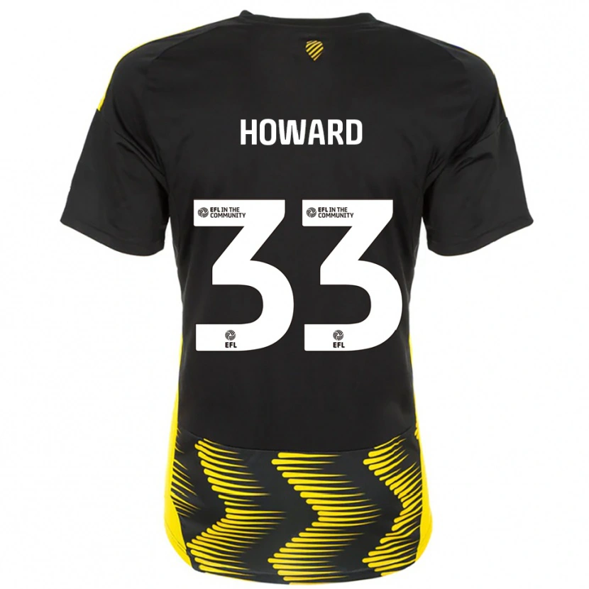 Danxen Homme Maillot Mark Howard #33 Noir Jaune Tenues Extérieur 2025/26 T-Shirt