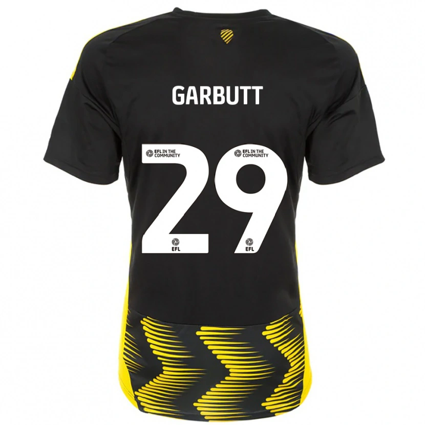 Danxen Homme Maillot Luke Garbutt #29 Noir Jaune Tenues Extérieur 2025/26 T-Shirt