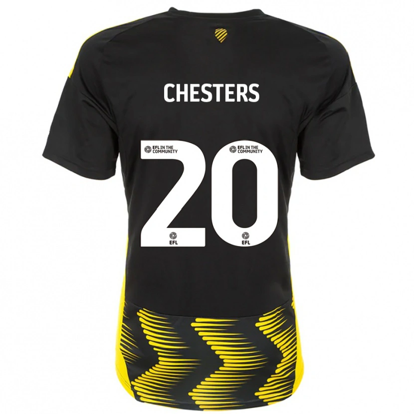 Danxen Homme Maillot Dan Chesters #20 Noir Jaune Tenues Extérieur 2025/26 T-Shirt