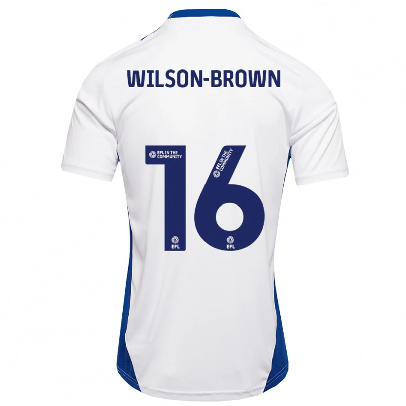 Danxen Homme Maillot Tom Wilson-Brown #16 Blanc Bleu Tenues Extérieur 2025/26 T-Shirt