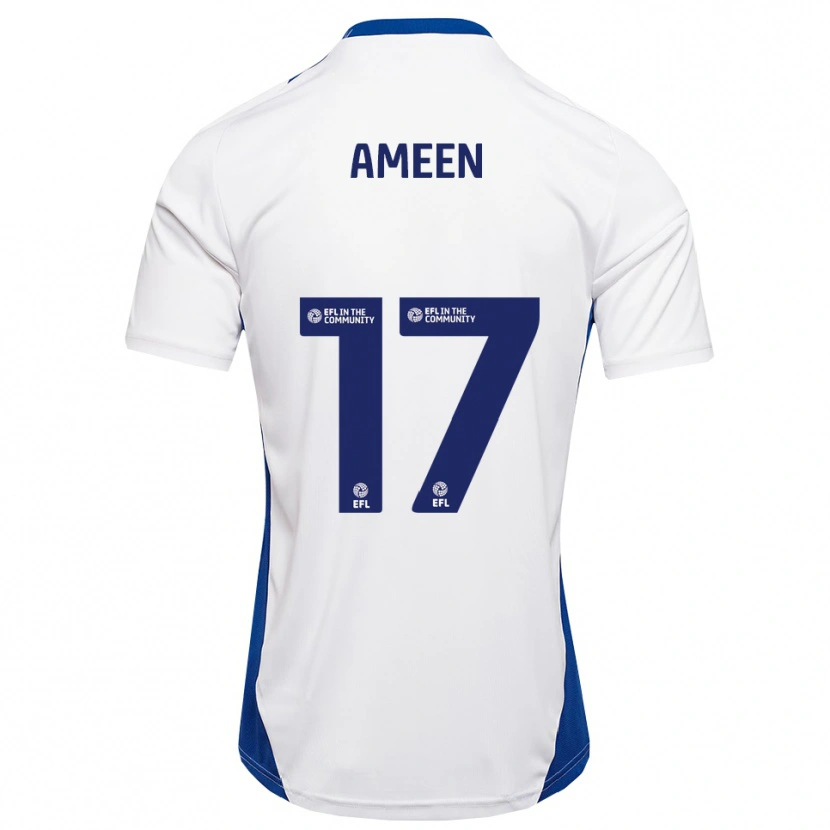 Danxen Homme Maillot Botan Ameen #17 Blanc Bleu Tenues Extérieur 2025/26 T-Shirt