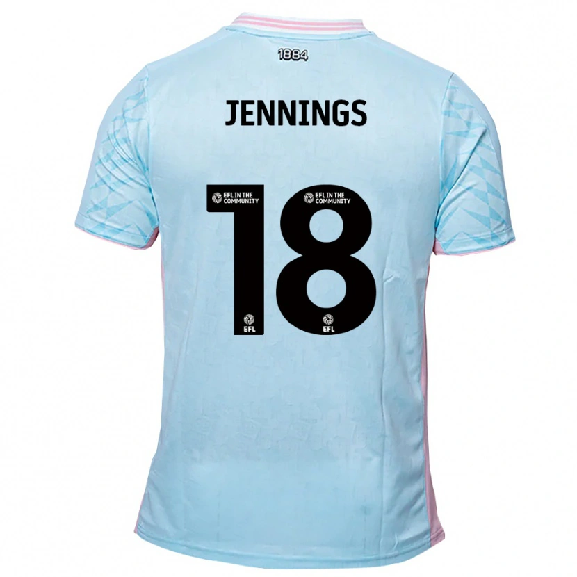 Danxen Homme Maillot Connor Jennings #18 Bleu Ciel Rose Tenues Extérieur 2025/26 T-Shirt