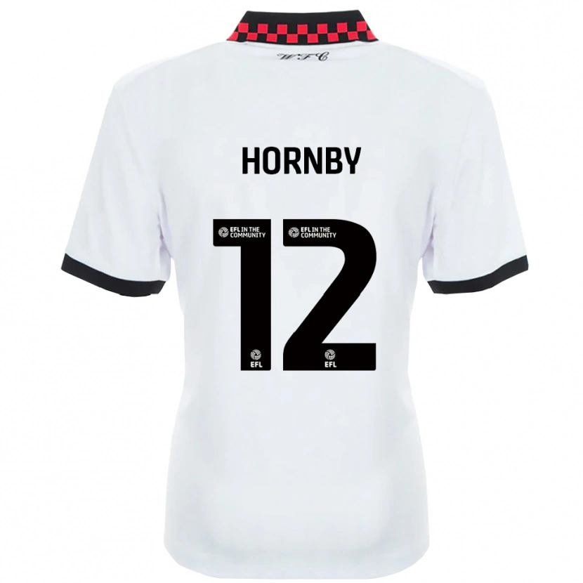 Danxen Homme Maillot Sam Hornby #12 Blanc Noir Tenues Extérieur 2025/26 T-Shirt