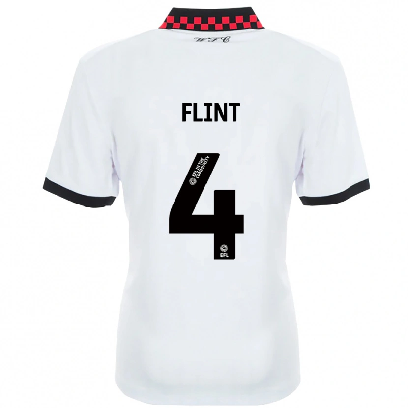 Danxen Homme Maillot Aden Flint #4 Blanc Noir Tenues Extérieur 2025/26 T-Shirt