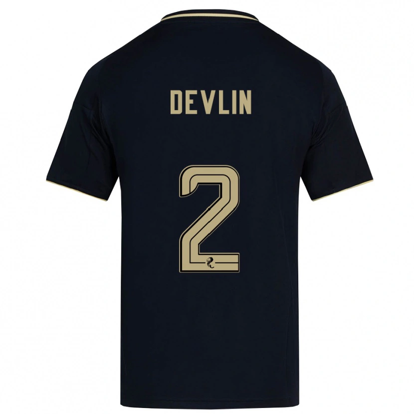 Danxen Homme Maillot Nicky Devlin #2 Marine Or Tenues Extérieur 2025/26 T-Shirt