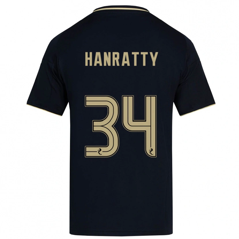 Danxen Homme Maillot Kevin Hanratty #34 Marine Or Tenues Extérieur 2025/26 T-Shirt