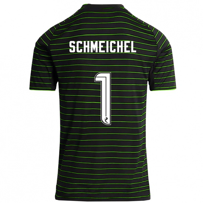 Danxen Homme Maillot Kasper Schmeichel #1 Noir Vert Tenues Extérieur 2025/26 T-Shirt