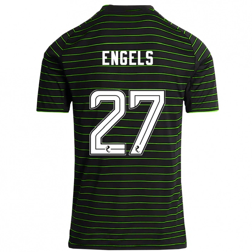 Danxen Homme Maillot Arne Engels #27 Noir Vert Tenues Extérieur 2025/26 T-Shirt