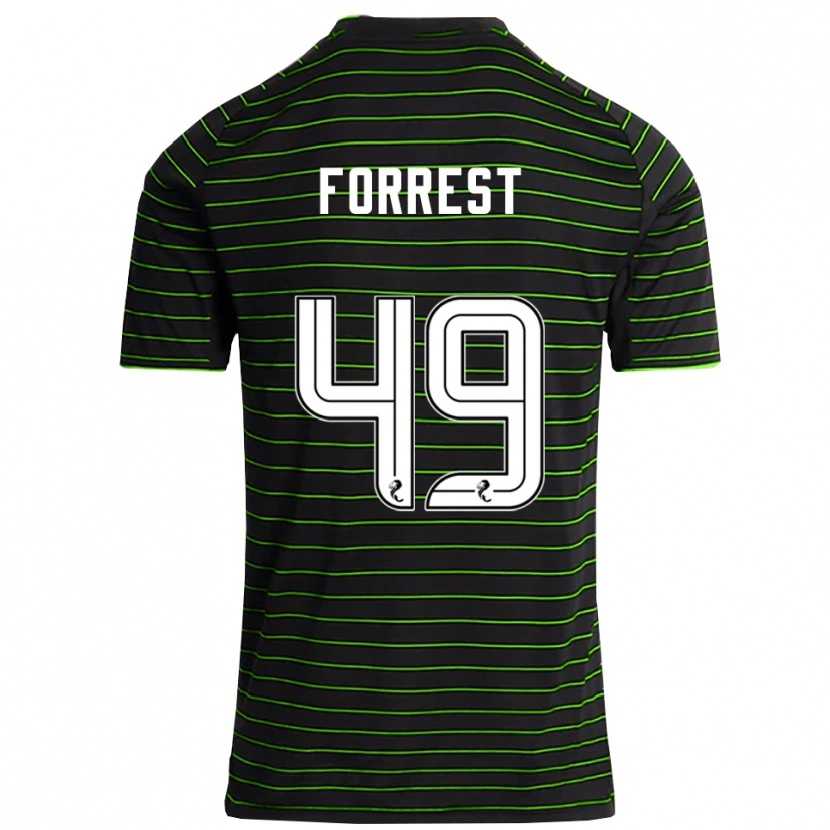 Danxen Homme Maillot James Forrest #49 Noir Vert Tenues Extérieur 2025/26 T-Shirt