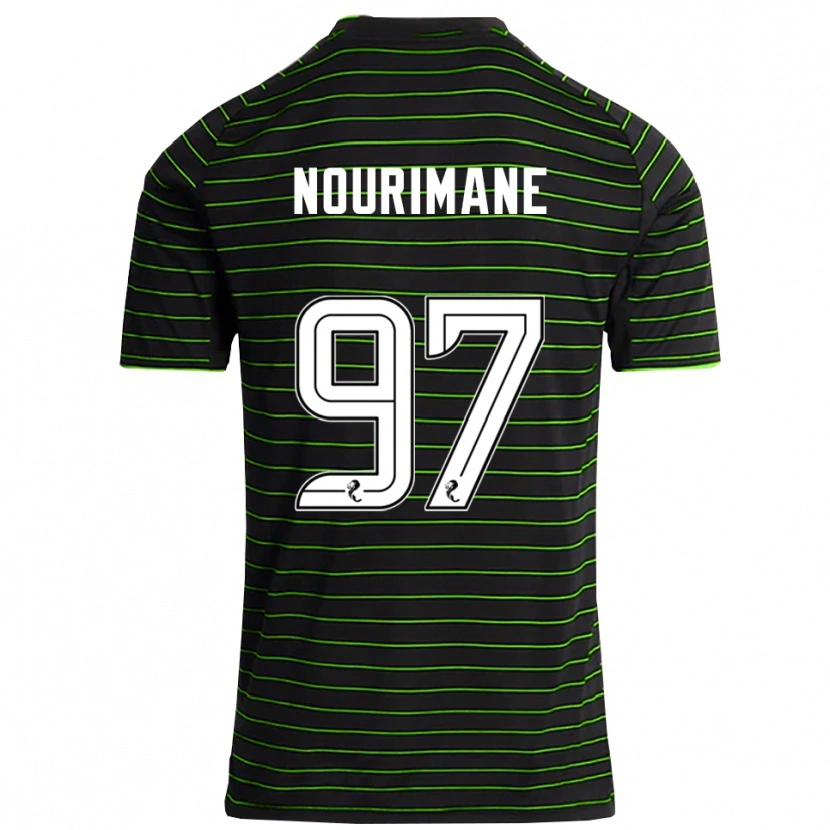 Danxen Homme Maillot Addi Nourimane #97 Noir Vert Tenues Extérieur 2025/26 T-Shirt
