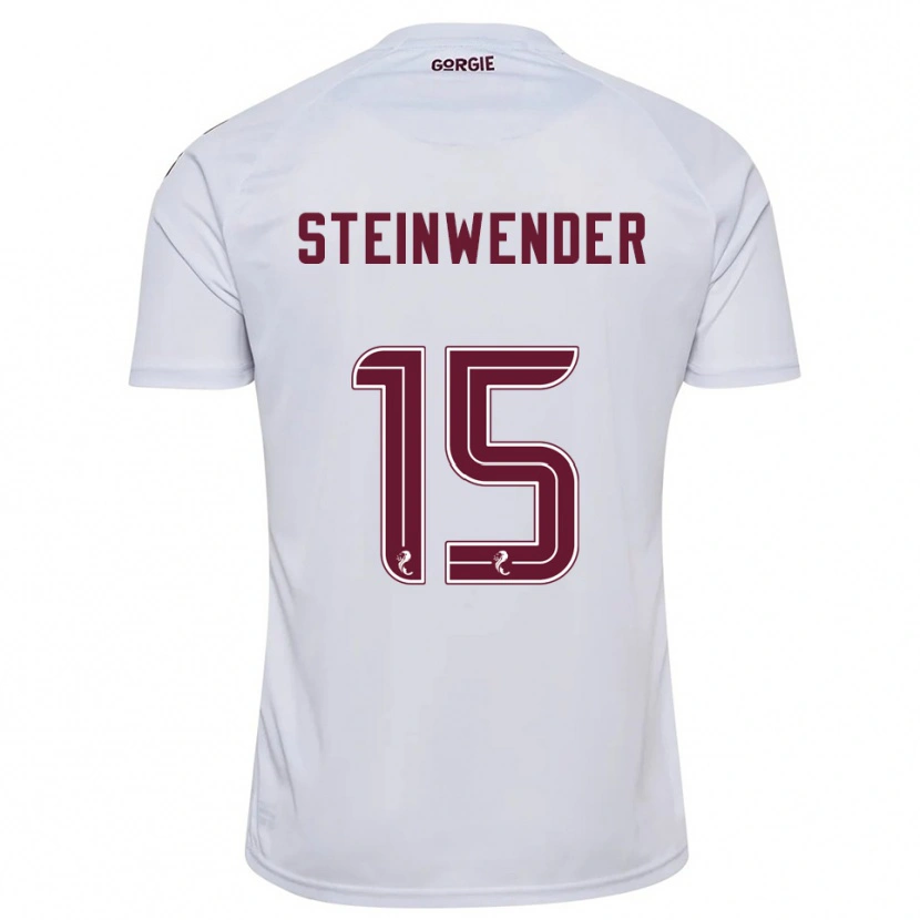 Danxen Homme Maillot Michael Steinwender #15 Blanc Bordeaux Tenues Extérieur 2025/26 T-Shirt