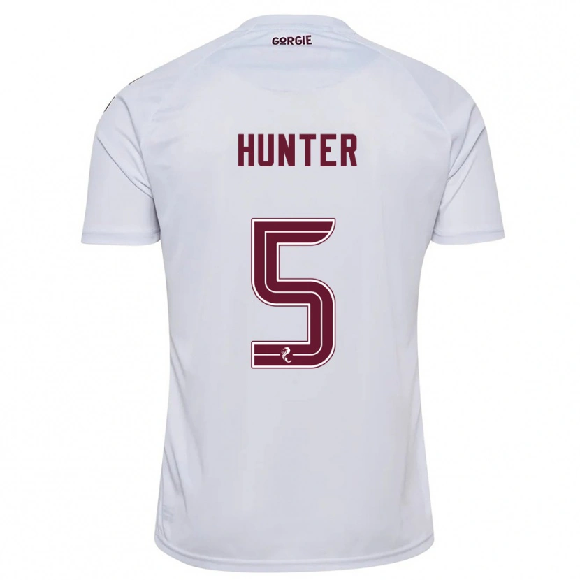 Danxen Homme Maillot Georgia Hunter #5 Blanc Bordeaux Tenues Extérieur 2025/26 T-Shirt