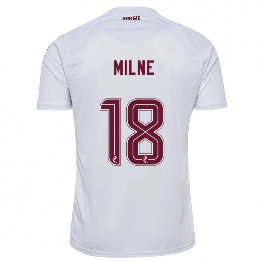 Danxen Homme Maillot Harry Milne #18 Blanc Bordeaux Tenues Extérieur 2025/26 T-Shirt