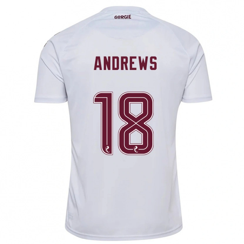 Danxen Homme Maillot Joely Andrews #18 Blanc Bordeaux Tenues Extérieur 2025/26 T-Shirt