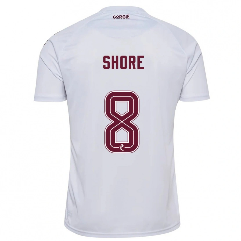 Danxen Homme Maillot Eilidh Shore #8 Blanc Bordeaux Tenues Extérieur 2025/26 T-Shirt