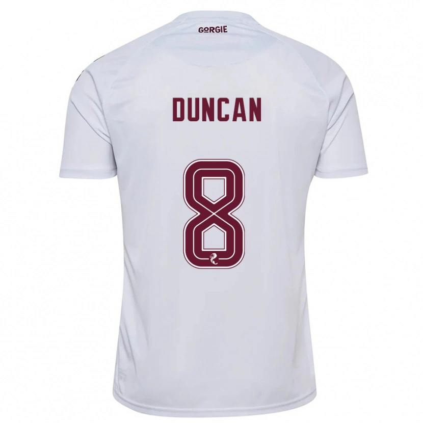 Danxen Homme Maillot Ryan Duncan #8 Blanc Bordeaux Tenues Extérieur 2025/26 T-Shirt