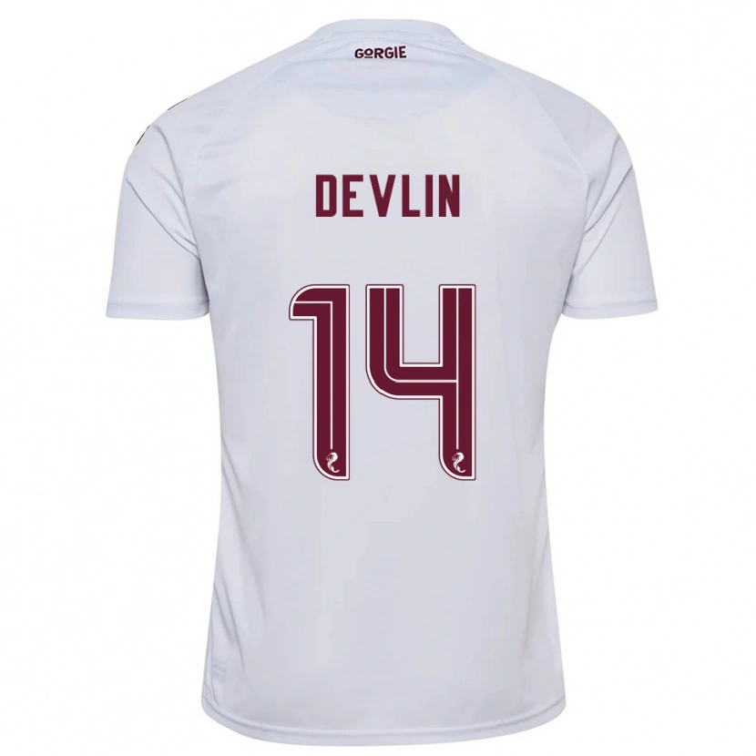 Danxen Homme Maillot Cammy Devlin #14 Blanc Bordeaux Tenues Extérieur 2025/26 T-Shirt