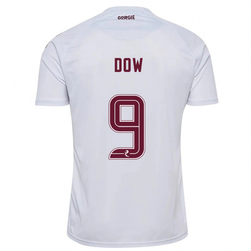 Danxen Homme Maillot Connor Dow #9 Blanc Bordeaux Tenues Extérieur 2025/26 T-Shirt