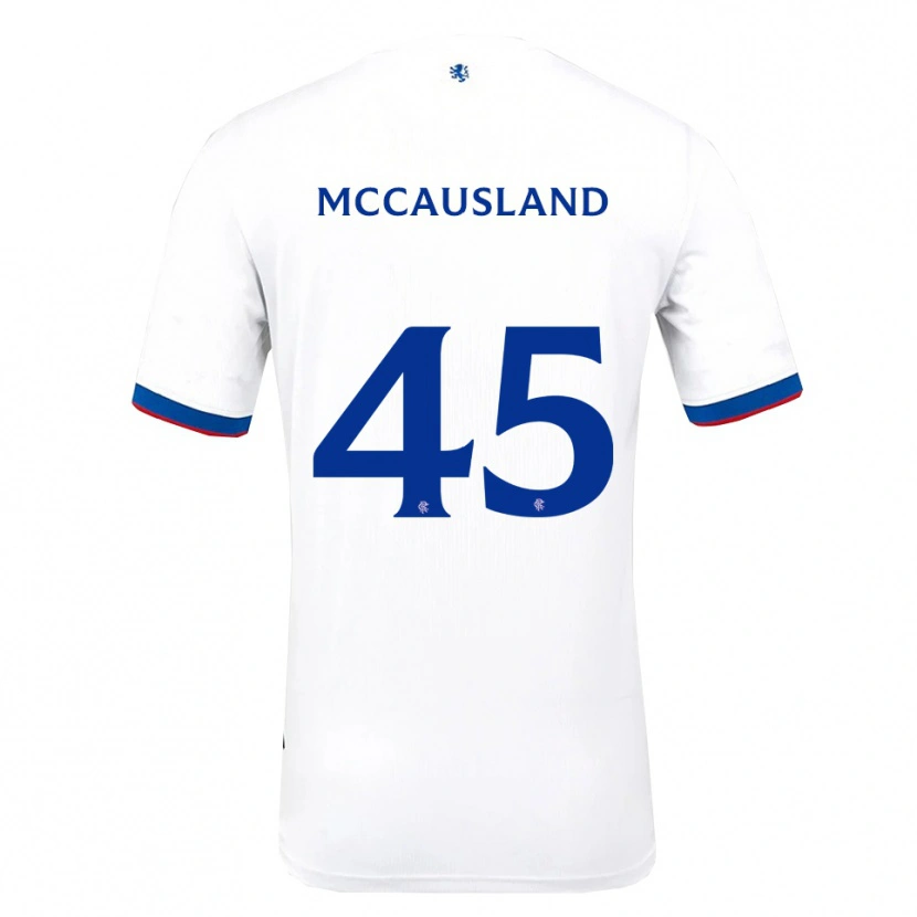 Danxen Homme Maillot Ross Mccausland #45 Blanc Rouge Bleu Tenues Extérieur 2025/26 T-Shirt