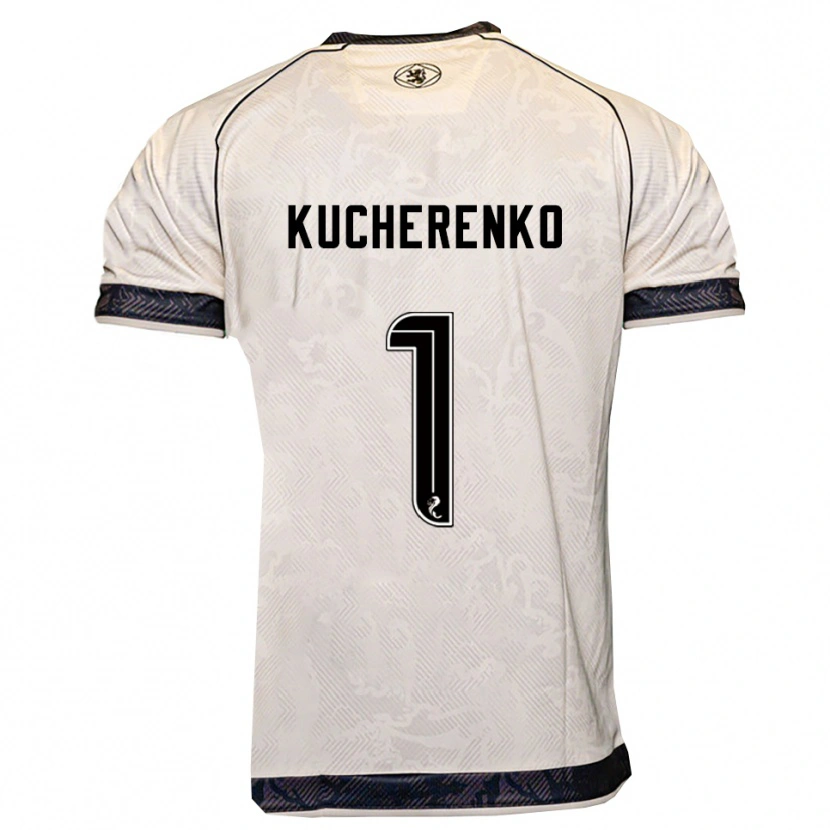Danxen Homme Maillot Yevgeniy Kucherenko #1 Blanc Noir Tenues Extérieur 2025/26 T-Shirt