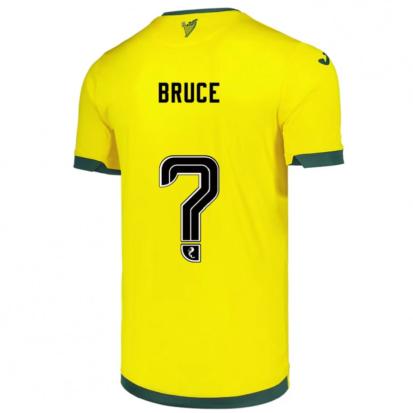 Danxen Homme Maillot Zach Bruce #0 Jaune Vert Tenues Extérieur 2025/26 T-Shirt