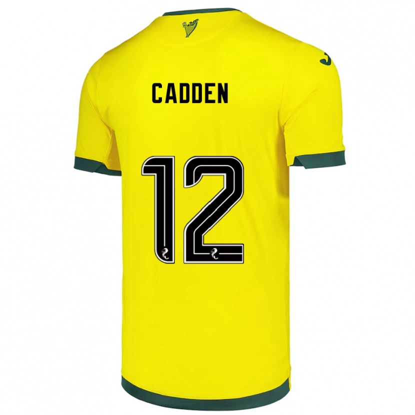 Danxen Homme Maillot Chris Cadden #12 Jaune Vert Tenues Extérieur 2025/26 T-Shirt