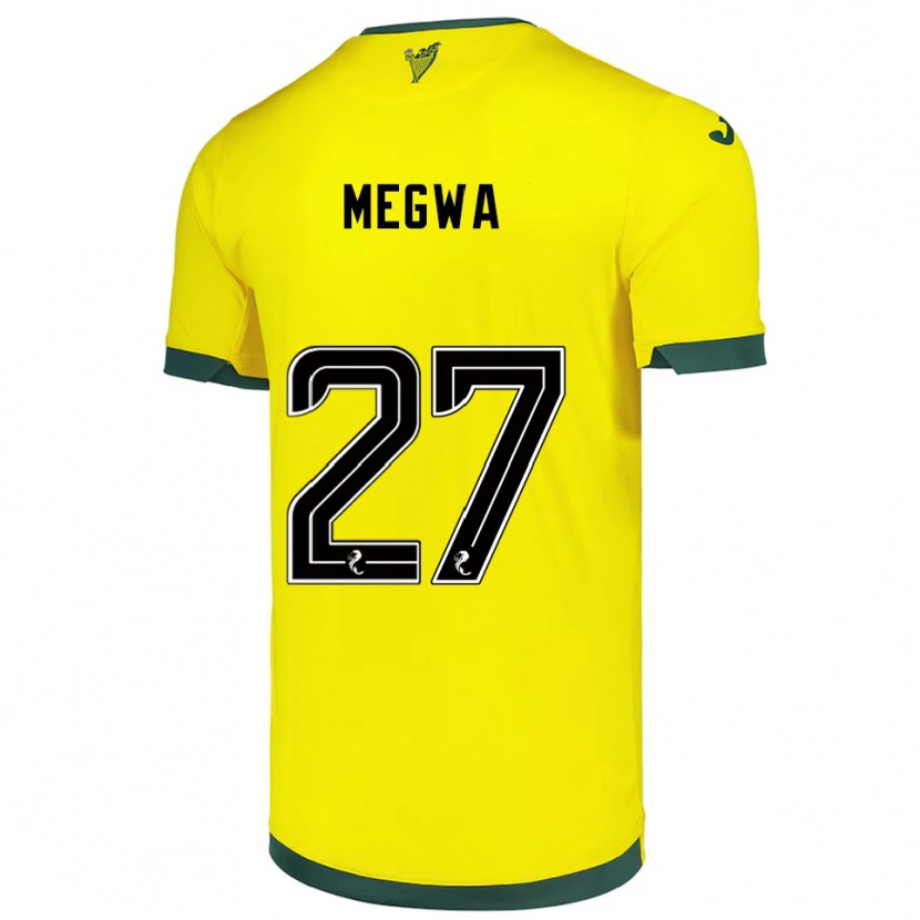 Danxen Homme Maillot Kanayo Megwa #27 Jaune Vert Tenues Extérieur 2025/26 T-Shirt