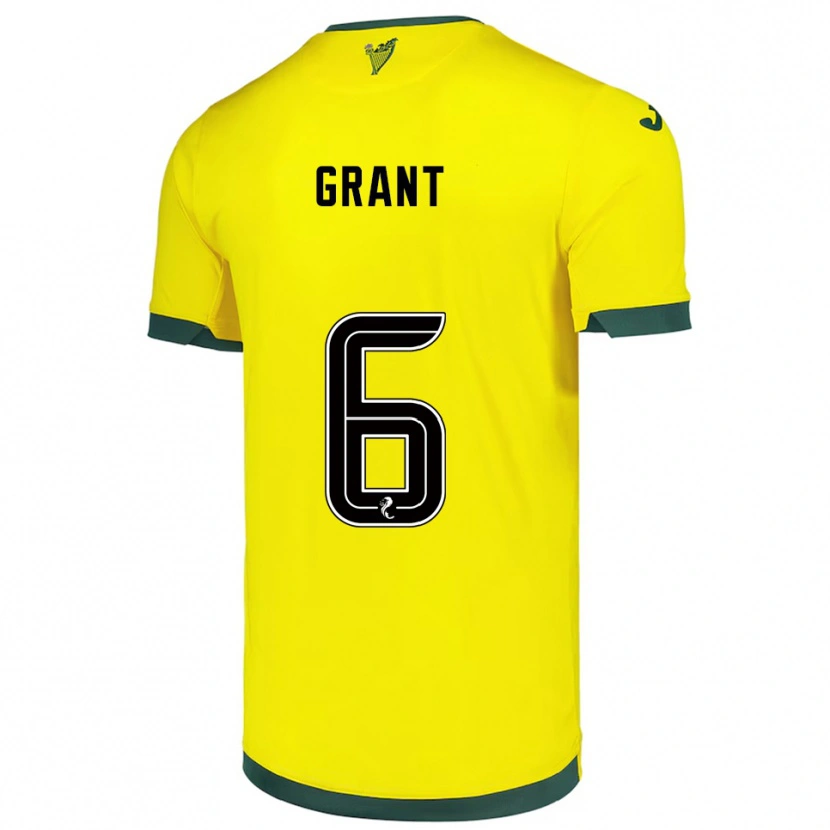 Danxen Homme Maillot Ciara Grant #6 Jaune Vert Tenues Extérieur 2025/26 T-Shirt