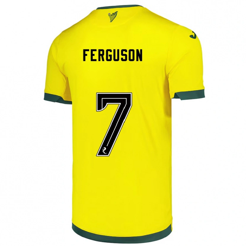 Danxen Homme Maillot Abbie Ferguson #7 Jaune Vert Tenues Extérieur 2025/26 T-Shirt