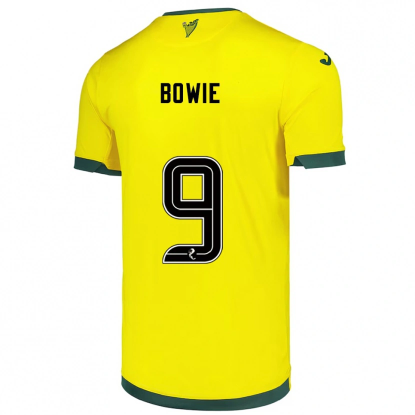 Danxen Homme Maillot Kieron Bowie #9 Jaune Vert Tenues Extérieur 2025/26 T-Shirt