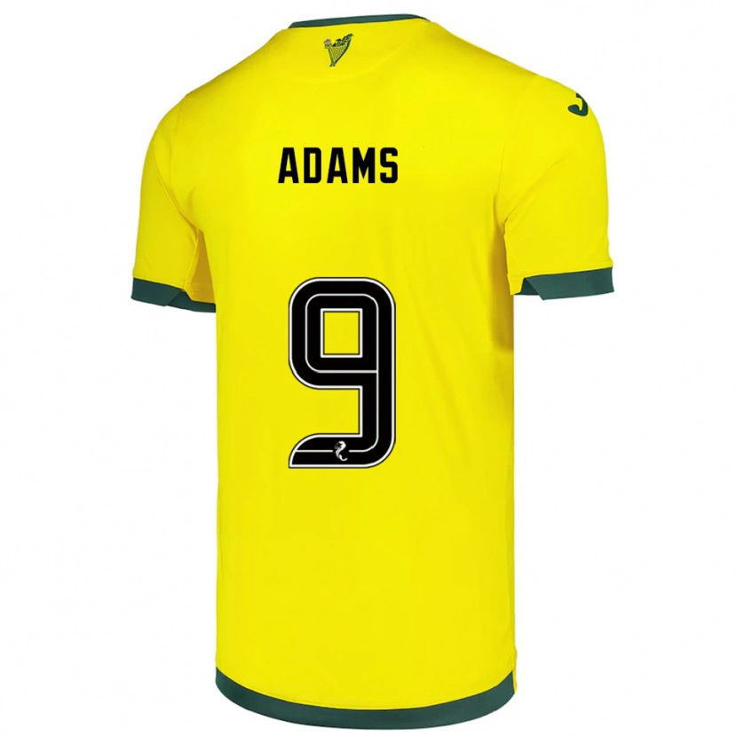 Danxen Homme Maillot Eilidh Adams #9 Jaune Vert Tenues Extérieur 2025/26 T-Shirt