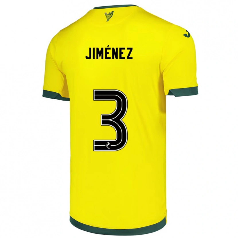 Danxen Homme Maillot Logan Jiménez #3 Jaune Vert Tenues Extérieur 2025/26 T-Shirt