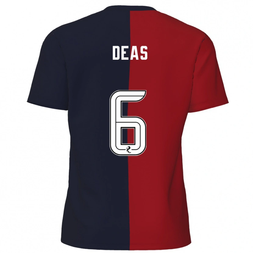 Danxen Homme Maillot Robbie Deas #6 Rouge Marine Tenues Extérieur 2025/26 T-Shirt