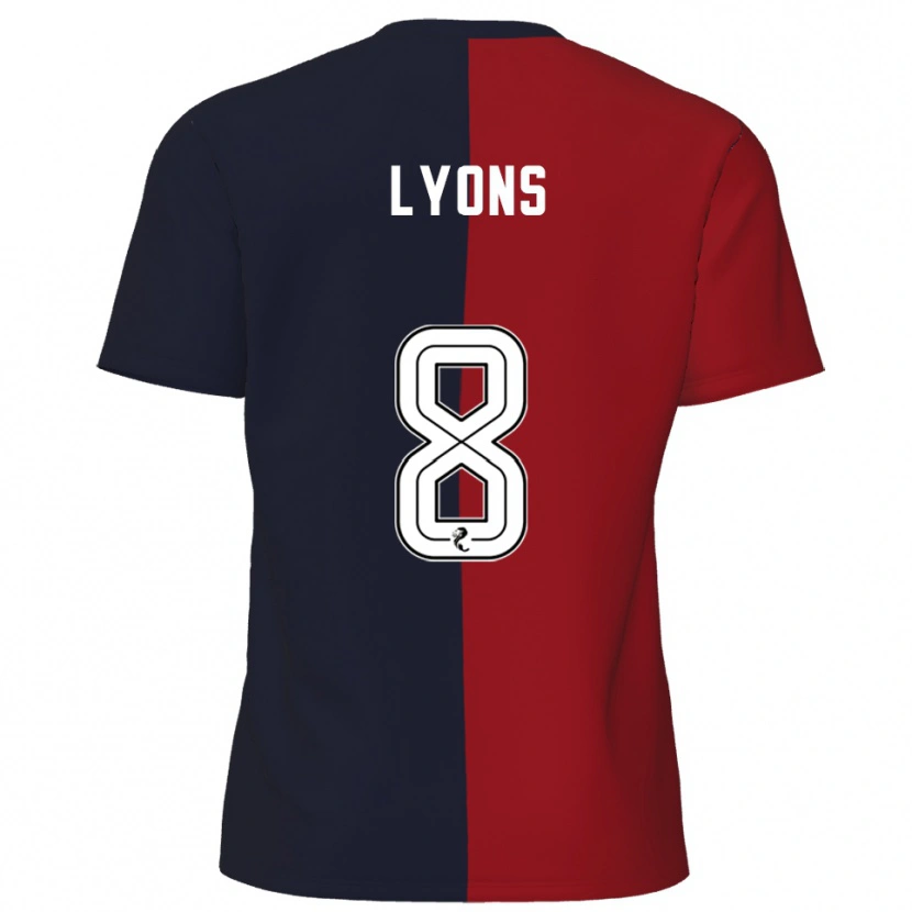 Danxen Homme Maillot Brad Lyons #8 Rouge Marine Tenues Extérieur 2025/26 T-Shirt