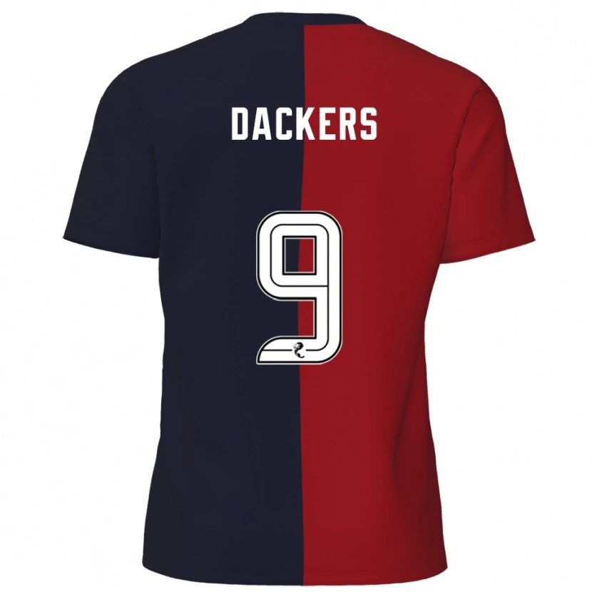 Danxen Homme Maillot Marcus Dackers #9 Rouge Marine Tenues Extérieur 2025/26 T-Shirt