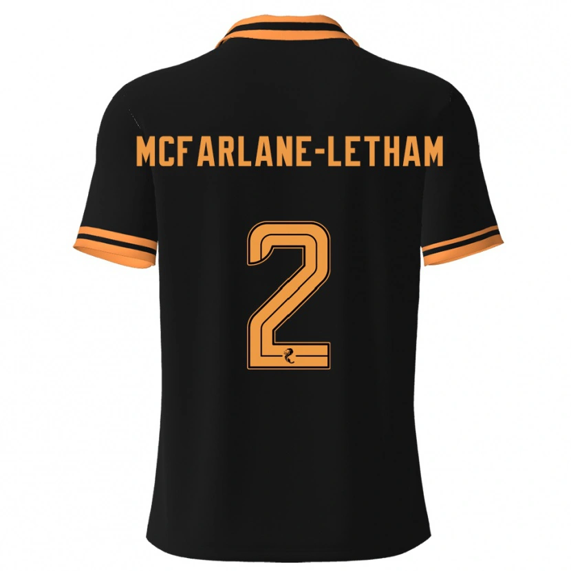 Danxen Homme Maillot Jay Mcfarlane-Letham #2 Noir Jaune Tenues Extérieur 2025/26 T-Shirt