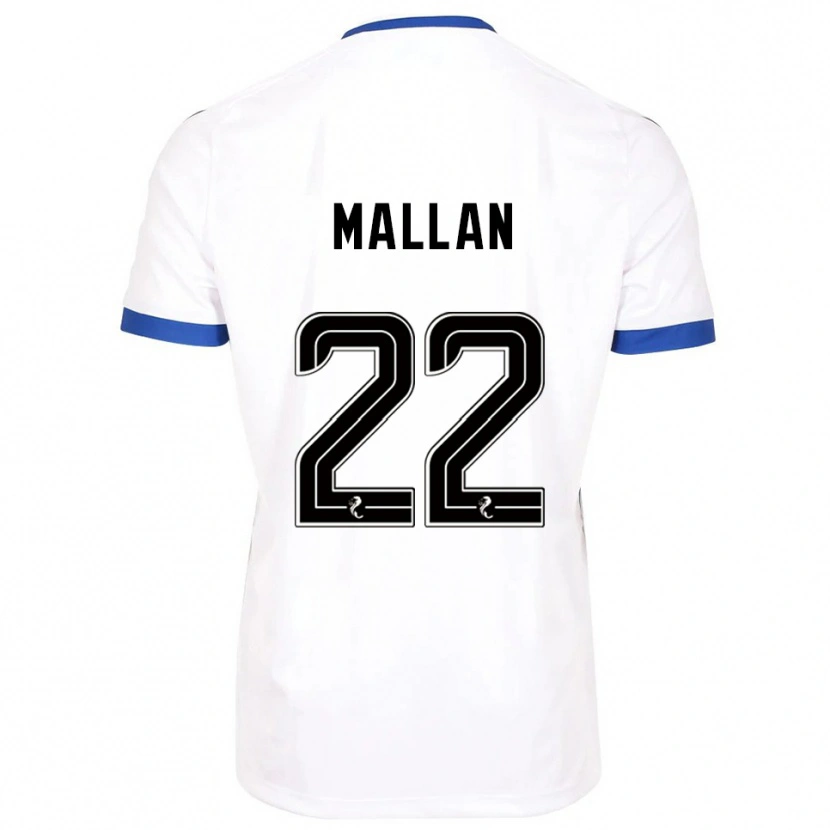 Danxen Homme Maillot Stevie Mallan #22 Blanc Bleu Tenues Extérieur 2025/26 T-Shirt