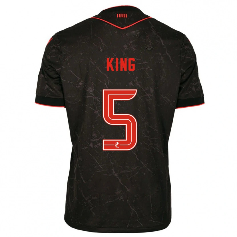 Danxen Homme Maillot Richard King #5 Noir Rouge Tenues Extérieur 2025/26 T-Shirt