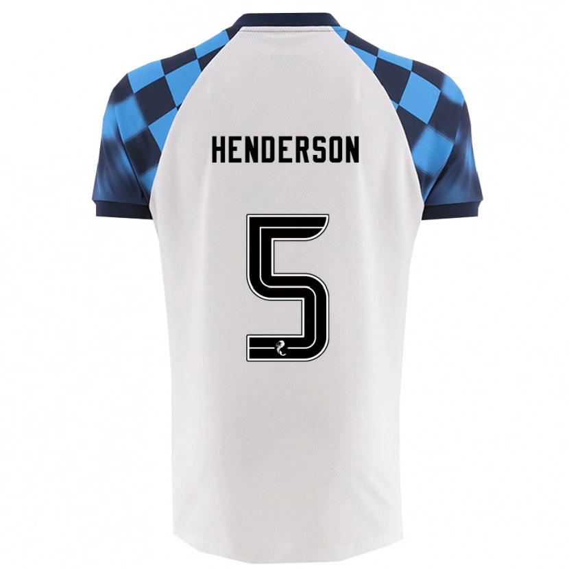 Danxen Homme Maillot Liam Henderson #5 Blanc Bleu Ciel Tenues Extérieur 2025/26 T-Shirt