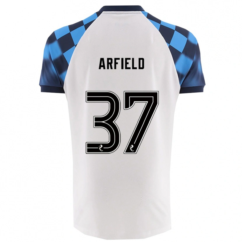 Danxen Homme Maillot Scott Arfield #37 Blanc Bleu Ciel Tenues Extérieur 2025/26 T-Shirt