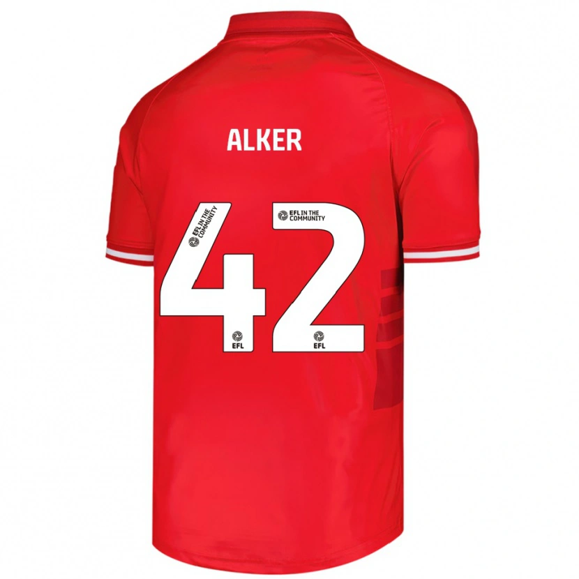Danxen Femme Maillot Luke Alker #42 Rouge Blanc Tenues Domicile 2025/26 T-Shirt