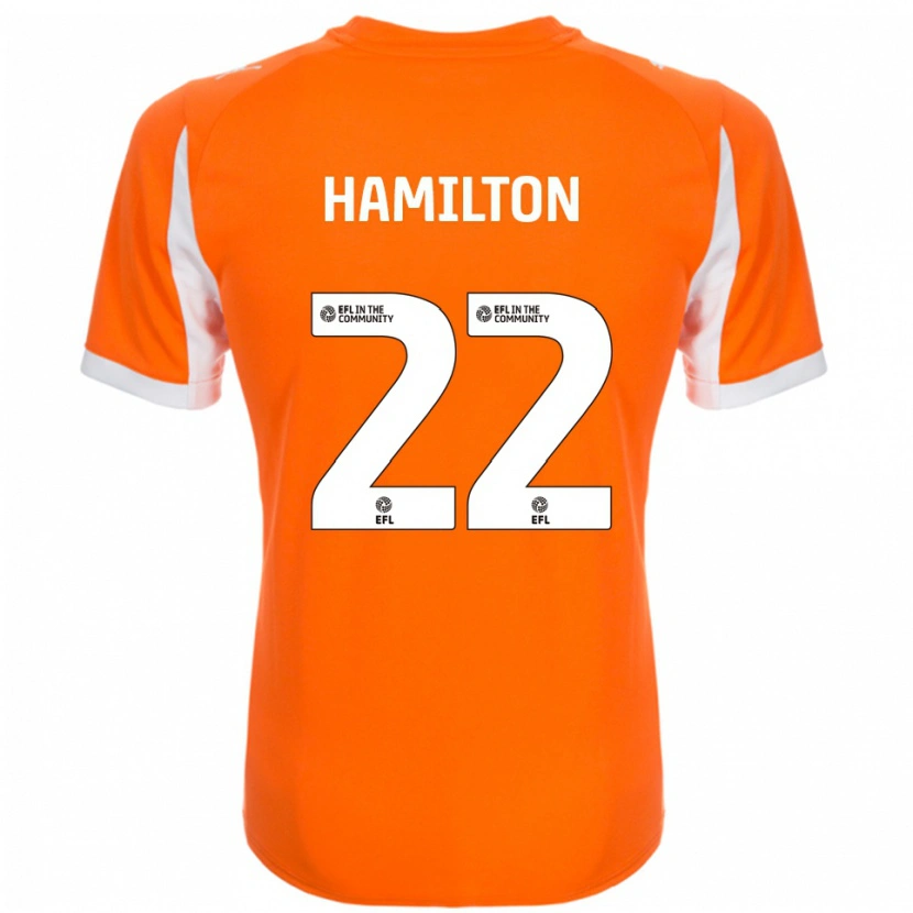Danxen Femme Maillot Cj Hamilton #22 Orange Blanc Tenues Domicile 2025/26 T-Shirt