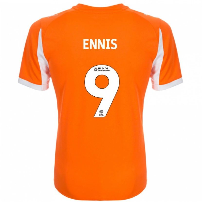 Danxen Femme Maillot Niall Ennis #9 Orange Blanc Tenues Domicile 2025/26 T-Shirt