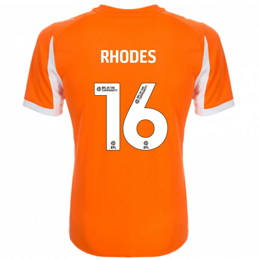 Danxen Femme Maillot Jordan Rhodes #16 Orange Blanc Tenues Domicile 2025/26 T-Shirt