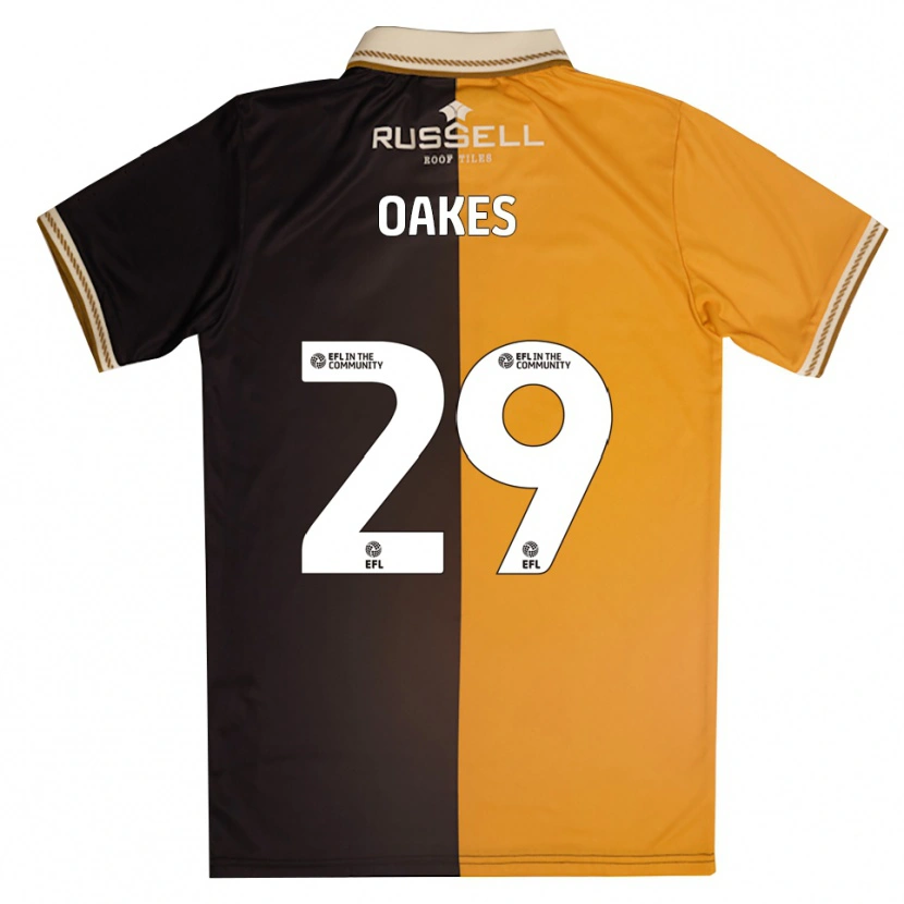 Danxen Femme Maillot Toby Oakes #29 Jaune Noir Tenues Domicile 2025/26 T-Shirt