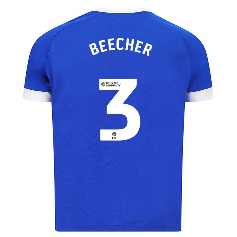Danxen Femme Maillot Josh Beecher #3 Bleu Blanc Tenues Domicile 2025/26 T-Shirt